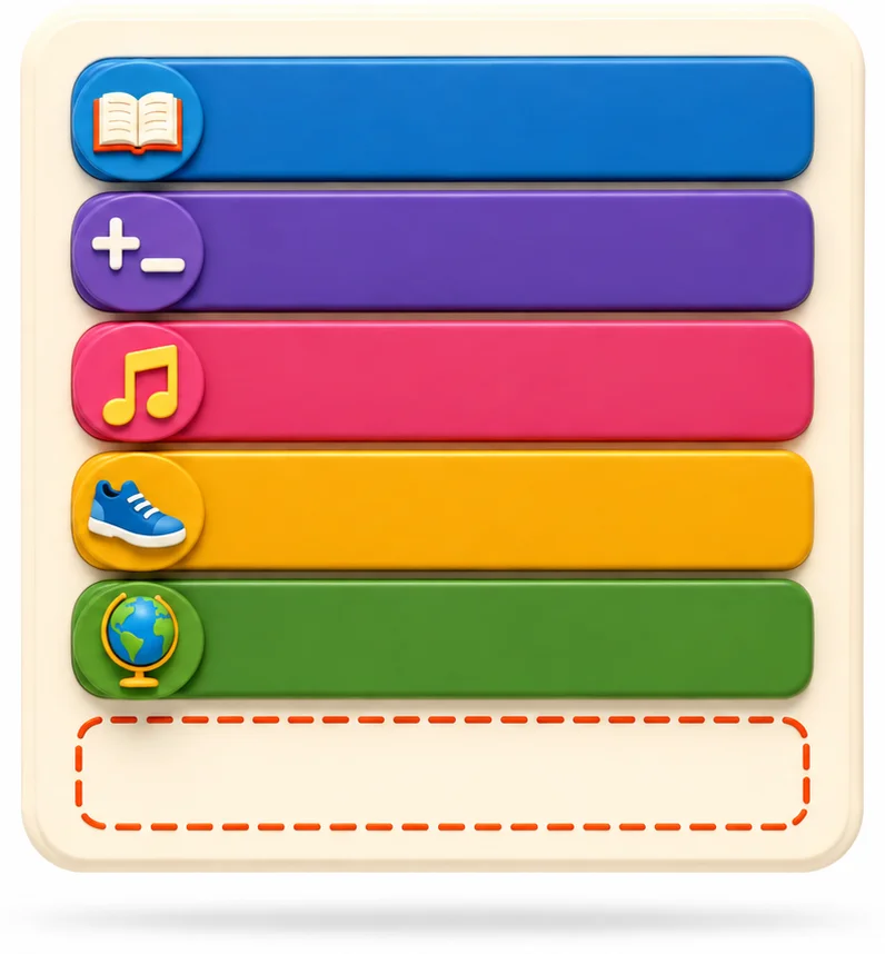 Horario escolar con asignaturas